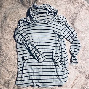 Striped 24/7 long sleeve cowel neck top